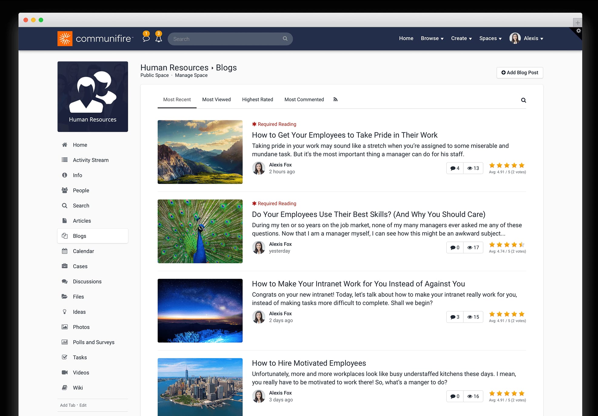 intranet software blogs