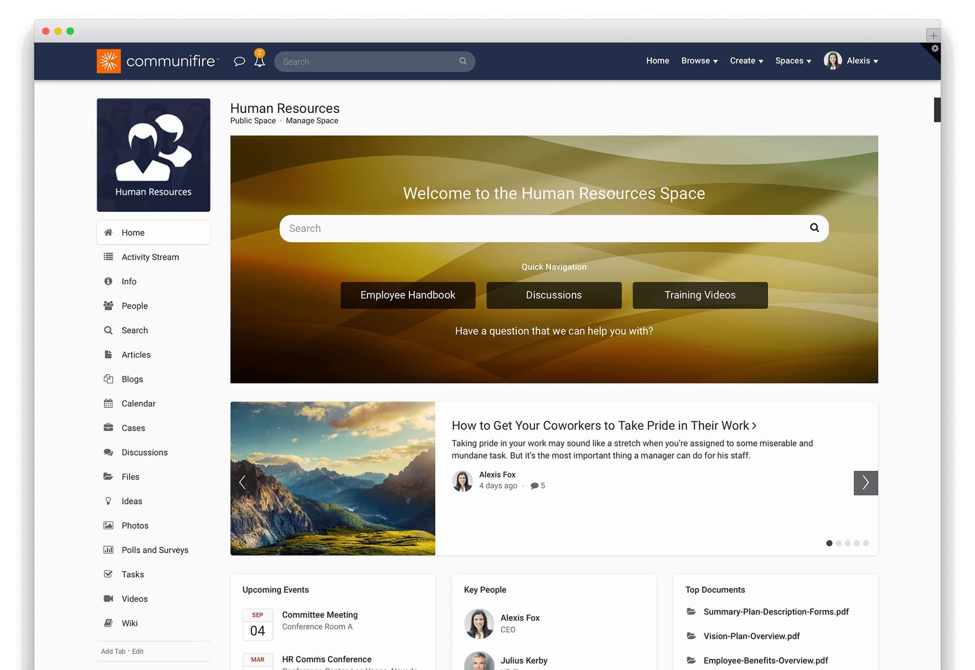 digital workspace features
