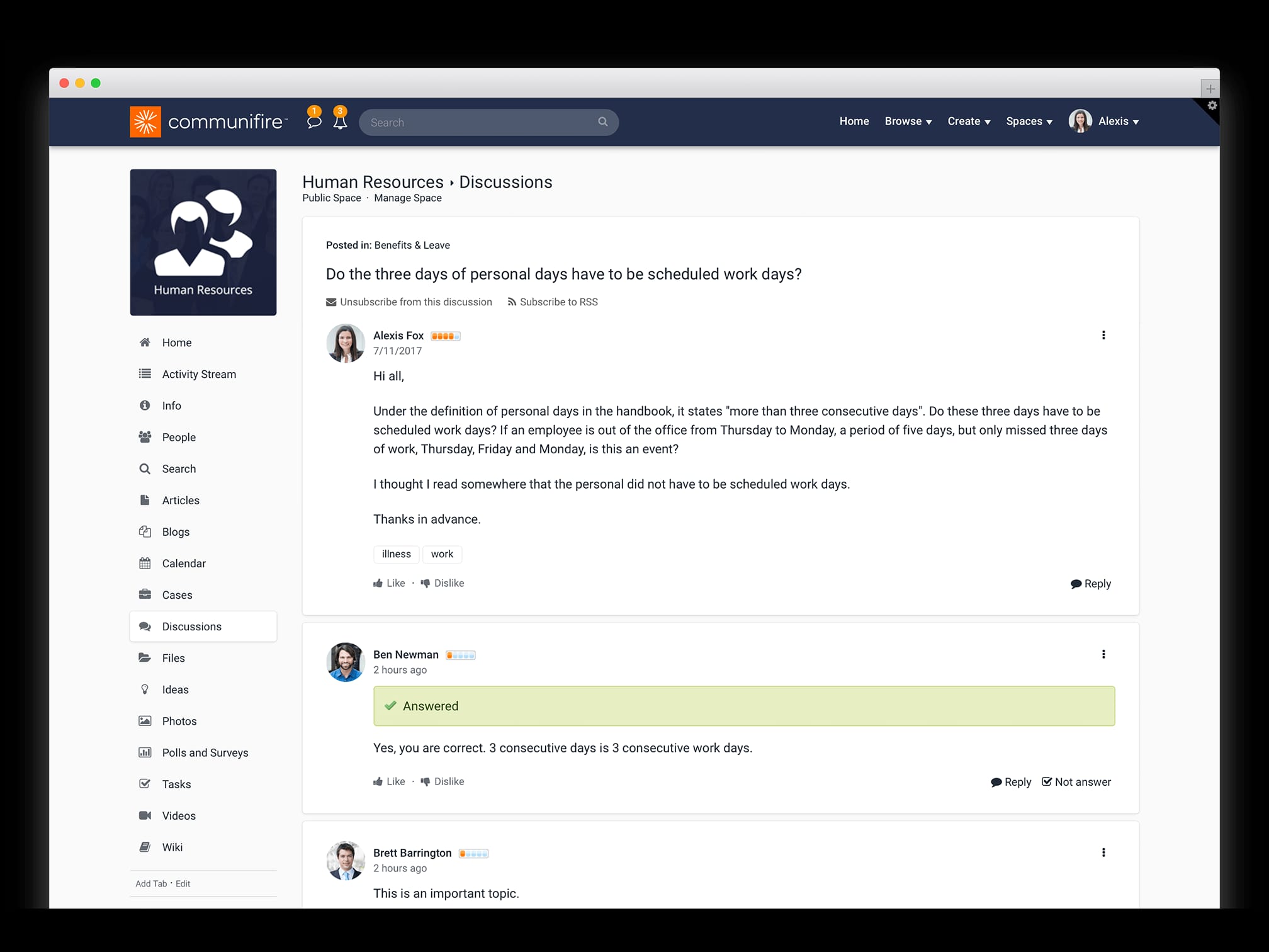 intranet discussion forums