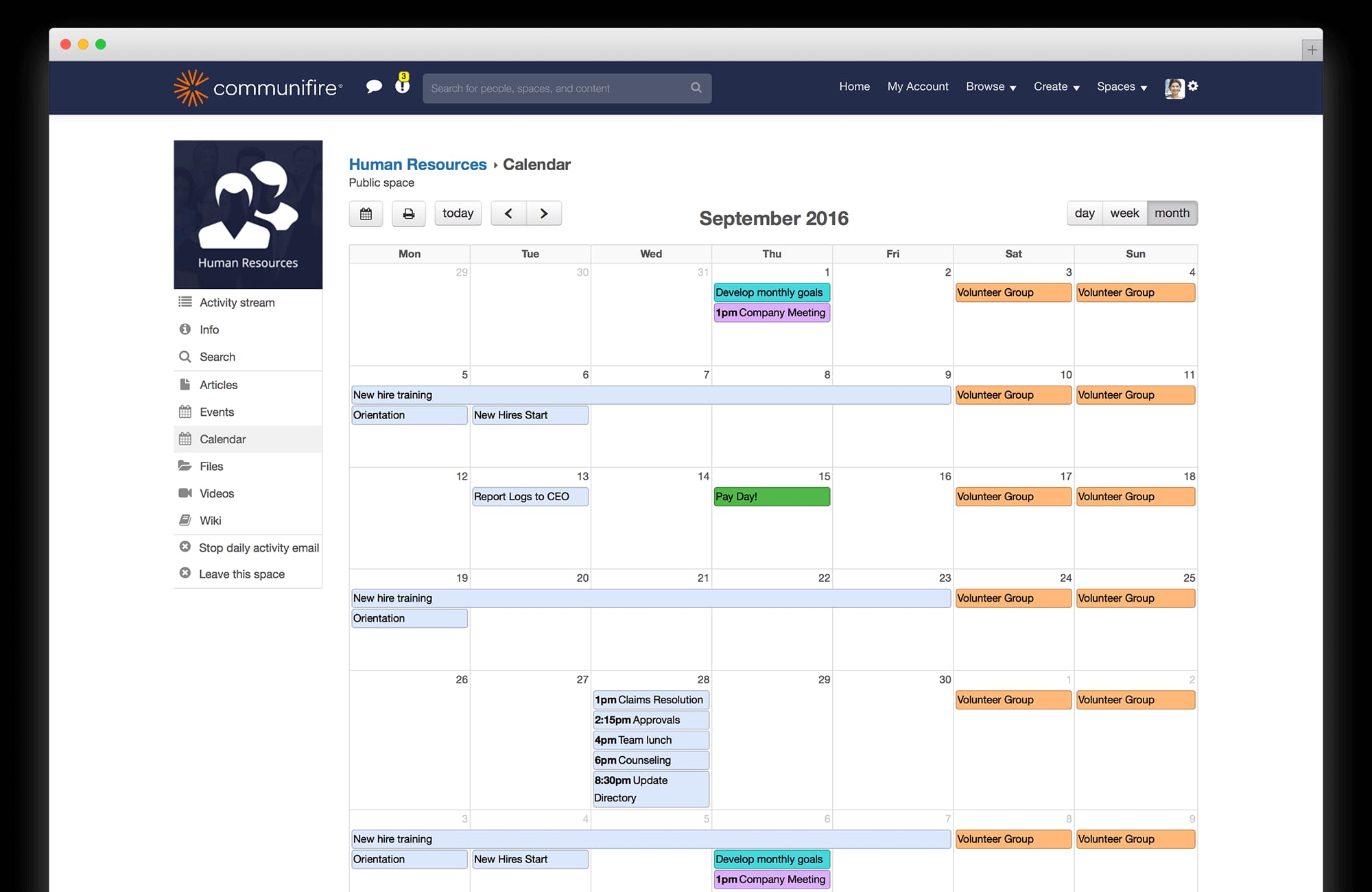 intranet calendars