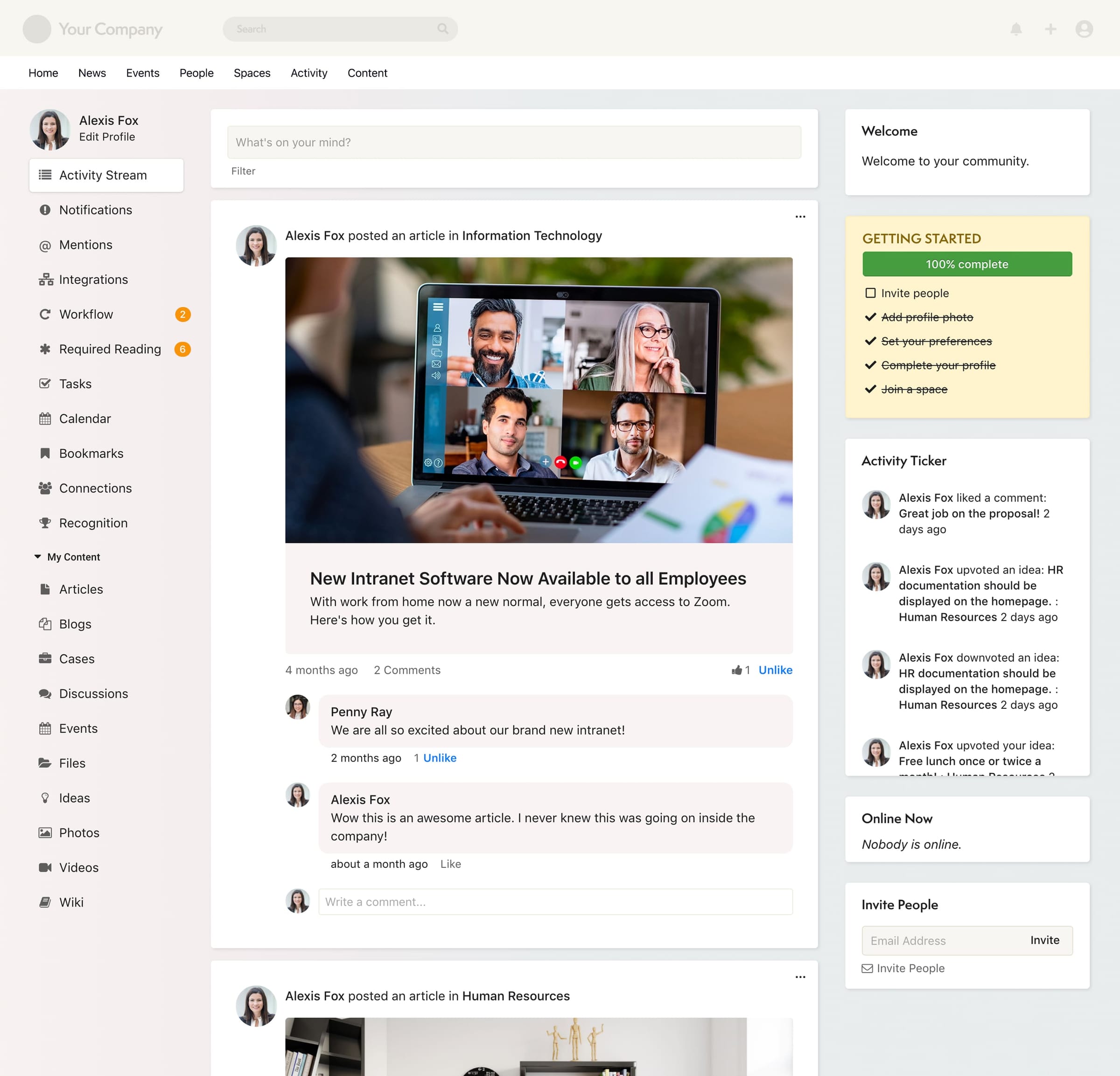 Enterprise Social Network - Commenting